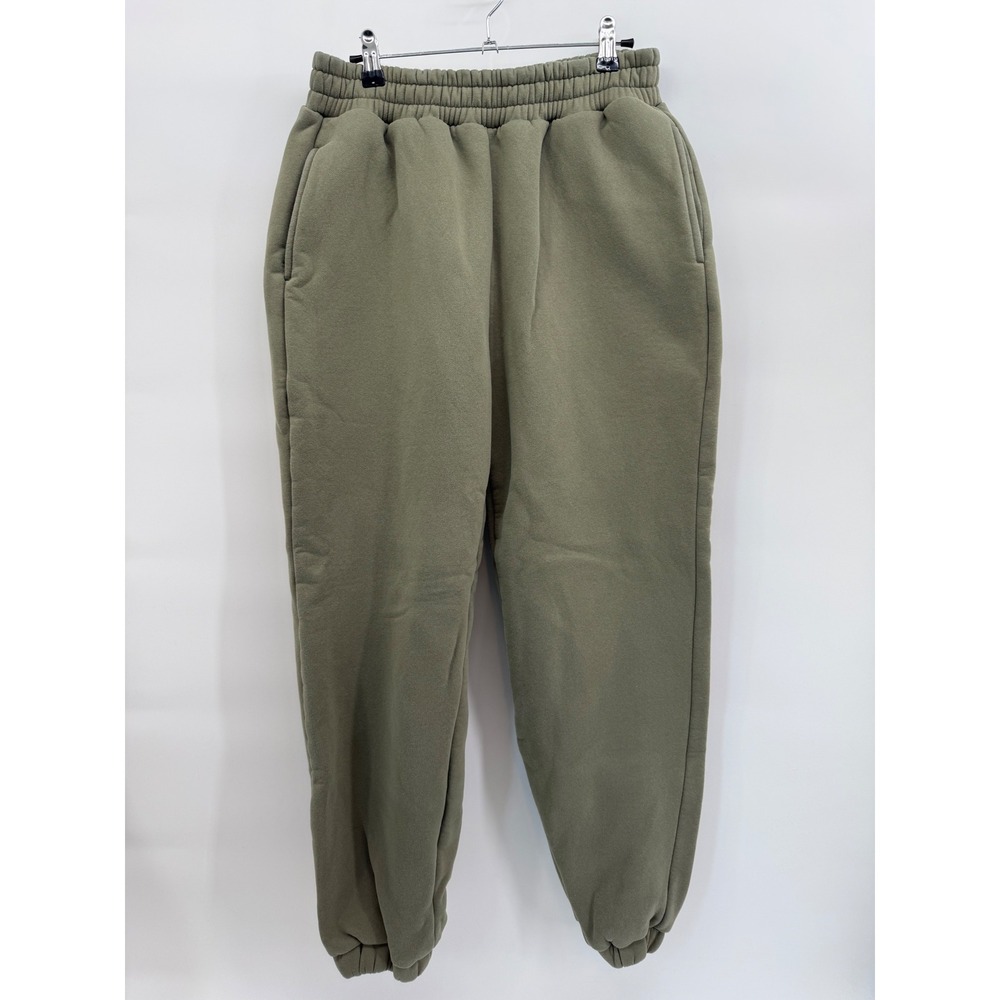 Comfrt Mens Fleece Jogger Sweatpants Olive Green Elastic Waist Size M